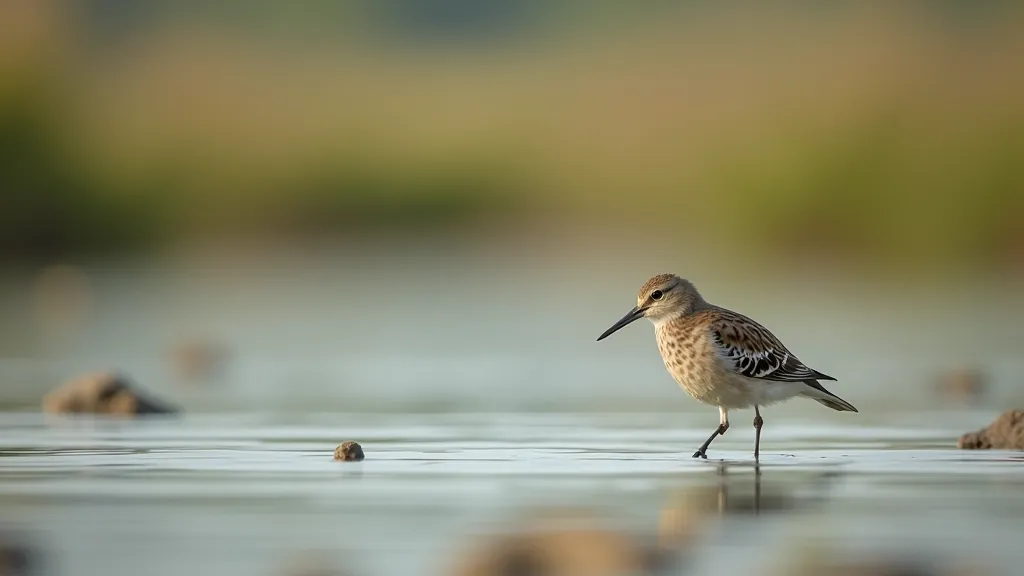 Bird in natural habitat on estuary