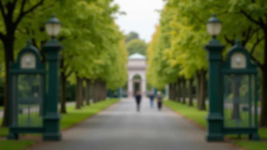 Limerick People's Park entrance with ornate gates and tree-lined avenue