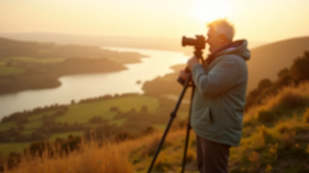 Photographer capturing landscape during guided walk