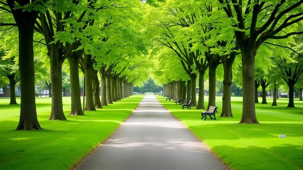 People's Park Limerick with tree-lined pathways, park benches, and manicured gardens visible in background