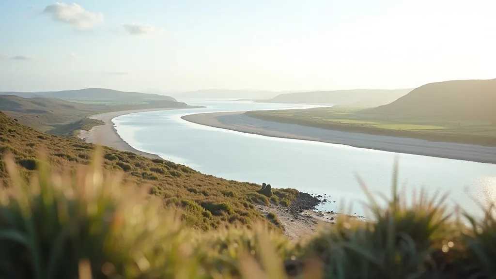 Shannon Estuary landscape with water and natural shoreline